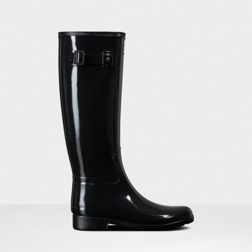 Hunter Refined Slim Fit Gloss Tall Rain Boots For Womens - NZ N3729